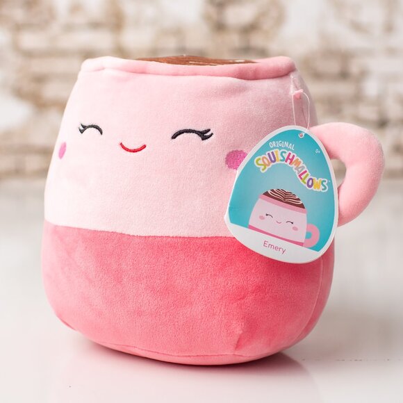 Squishmallows Emery the Pink Latte Hot Choclate Coffee 7” Plush Toy‎ with Tag - Picture 1 of 7